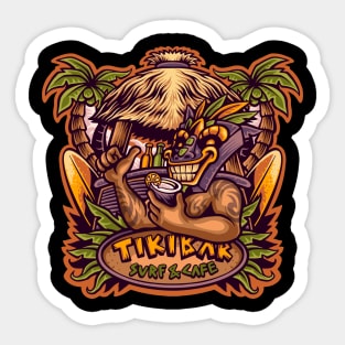 Tiki Bar Surf Café Sticker